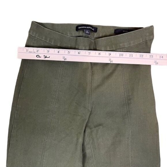 Banana Republic Devon Olive Green Flat Stretch Seamed Legging Side Zip Size 0 - Picture 4 of 12